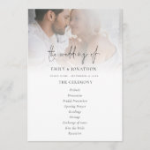 フォトオーバーレイモダンスクリプト結婚式 プログラム (正面)