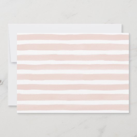 フォトオーバーレイモダンベビーガール誕生のお知らせ 案内状 (裏面)