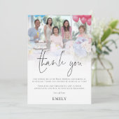 フォトオーバーレイモダンベビーシャワー サンキューカード (スタンド正面)