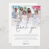 フォトオーバーレイモダンベビーシャワー サンキューカード (正面/裏面)