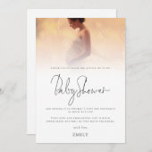 フォトオーバーレイモダンベビーシャワー サンキューカード (正面/裏面)