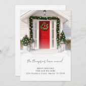 フォトオーバーレイモダンメリークリスマスニューホーム シーズンカード (正面/裏面)