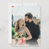 フォトオーバーレイモダンラエレガントグの結婚書道 招待状 (裏面)