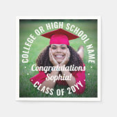 フォトオーバーレイモダン卒業おめでとう スタンダードカクテルナプキン (正面)