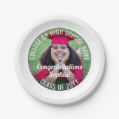 フォトオーバーレイモダン卒業おめでとう ペーパープレート (正面)