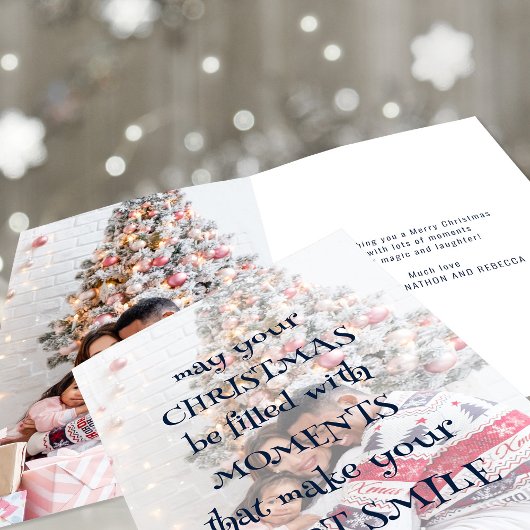 フォトオーバーレイモダン心温まるクリスマス引用文 カード