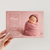 フォトオーバーレイモダン磁気出産の発表 マグネット招待状