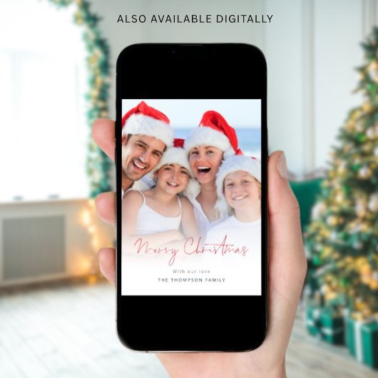 フォトオーバーレイモダンNZメリークリスマス シーズンカード