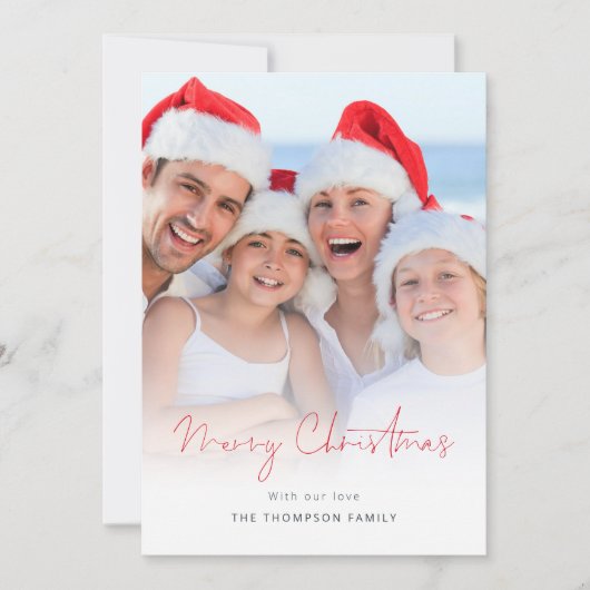 フォトオーバーレイモダンNZメリークリスマス シーズンカード (正面)