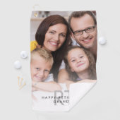 フォトオーバーレイモノグラムハッピーリタイアメントグランパ ゴルフタオル (インサイチュ)