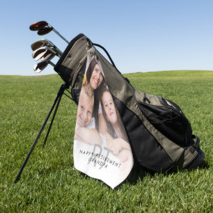 フォトオーバーレイモノグラムハッピーリタイアメントグランパ ゴルフタオル