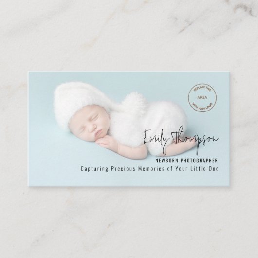 フォトオーバーレイロゴQRコード写生まれたばかりの真者 名刺 (正面)