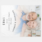 フォトオーバーレイ共有コーヒークロワッサン年名 フリースブランケット (正面(横))