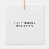 フォトオーバーレイ初めてのクリスマスミセス・ネームズ・イヤー セラミックオーナメント (裏面)