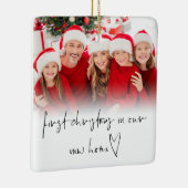 フォトオーバーレイ初めてのクリスマス新しいホーム名年 セラミックオーナメント (右)