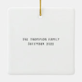 フォトオーバーレイ初めてのクリスマス新しいホーム名年 セラミックオーナメント (裏面)