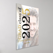 フォトオーバーレイ名おめでとうGrad 2025卒業 箔ポスター (レイダウン)