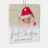 フォトオーバーレイ名日付ベビー初めてのクリスマスCeram セラミックオーナメント (右)