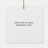 フォトオーバーレイ婚約した初めてのクリスマス名(年) セラミックオーナメント (裏面)