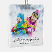 フォトオーバーレイ愛おばあちゃんの名前Year セラミックオーナメント (右)
