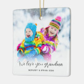 フォトオーバーレイ愛おばあちゃんの名前Year セラミックオーナメント (左)