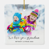 フォトオーバーレイ愛おばあちゃんの名前Year セラミックオーナメント (裏面)
