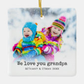 フォトオーバーレイ愛のおじいちゃん名年 セラミックオーナメント (正面)