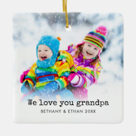 フォトオーバーレイ愛のおじいちゃん名年 セラミックオーナメント