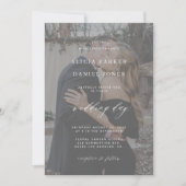 フォトオーバーレイ白黒モダン結婚ズ 招待状 (正面)