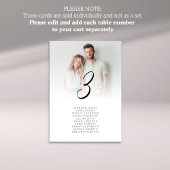 フォトオーバーレイ結婚のゲスト名テーブル番号カード 招待状