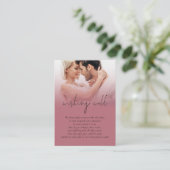 フォトオーバーレイ結婚のバラ金ゴールドブラックウィッシングウェル エンクロージャーカード (スタンド正面)