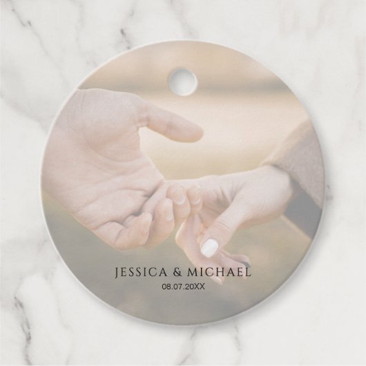 フォトオーバーレイ結婚式の引き出物ラベル フェイバータグ (正面)