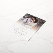 フォトオーバーレイ結婚式の日付フォイル葉書を保存 箔シーズンポストカード (回転した状態)