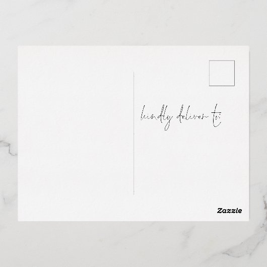 フォトオーバーレイ結婚式の日付フォイル葉書を保存 箔シーズンポストカード (裏面)