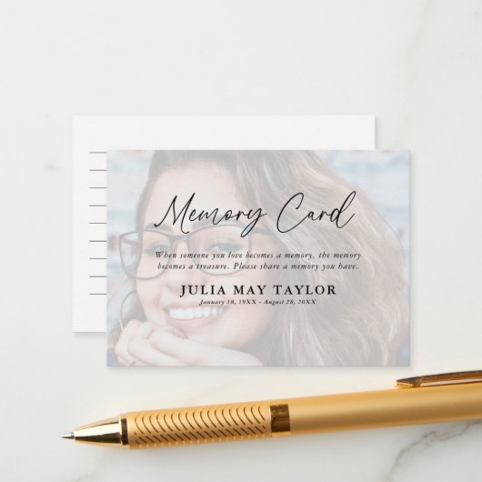 フォトオーバーレイ記念葬儀記念メモリ  エンクロージャーカード (正面/裏面インサイチュ)