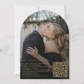 フォトオーバーレイ金ゴールドスクリプトすべて一つのRSVPに結婚収める 招待状 (裏面)