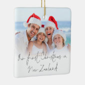 フォトオーバーレイ1stクリスマスニュージーランドの名前の年 セラミックオーナメント (右)