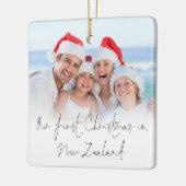 フォトオーバーレイ1stクリスマスニュージーランドの名前の年 セラミックオーナメント (左)