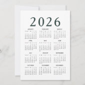 フォトオーバーレイ2026カレンダー喜ばしいクリスマスホワイト シーズンカード (裏面)