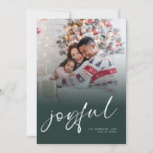 フォトオーバーレイ2026カレンダー喜びクリスマスグリーン シーズンカード (正面)