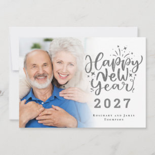 フォトオーバーレイ シルバーグリッター 謹賀新年 2026 シーズンカード