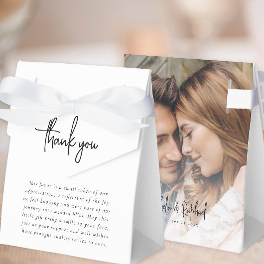 フォトオーバーレイNewlyweds 結婚's Thank You フェイバーボックス