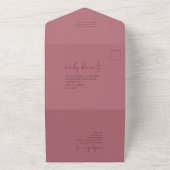 フォトオーバーレイQRコードバラ金ゴールド結婚スクリプト オールインワン招待状 (外側)