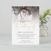 フォトオーバーレイQRコード結婚スクリプ実在ト 箔招待状 (立ち正面)