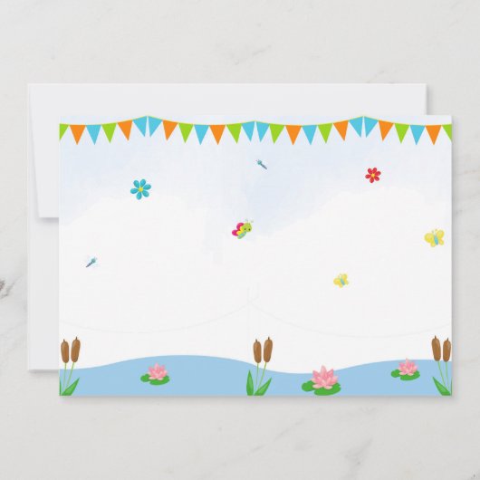 フォトカエルの誕生日の招待Reptileの招待 招待状 (裏面)