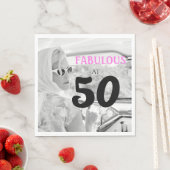 フォトカスタマイズバースデーパーティー付き素晴らしい50 スタンダードランチョンナプキン (インサイチュ)