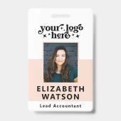 フォトカスタムイベントの従業員ラニヤード名の従業員ID バッジ (正面)