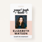 フォトカスタムイベントの従業員ラニヤード名の従業員ID バッジ (正面)