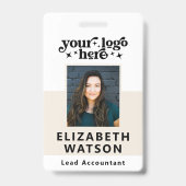 フォトカスタムイベントの従業員ラニヤード名の従業員ID バッジ (正面)