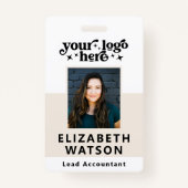 フォトカスタムイベントの従業員ラニヤード名の従業員ID バッジ (正面)